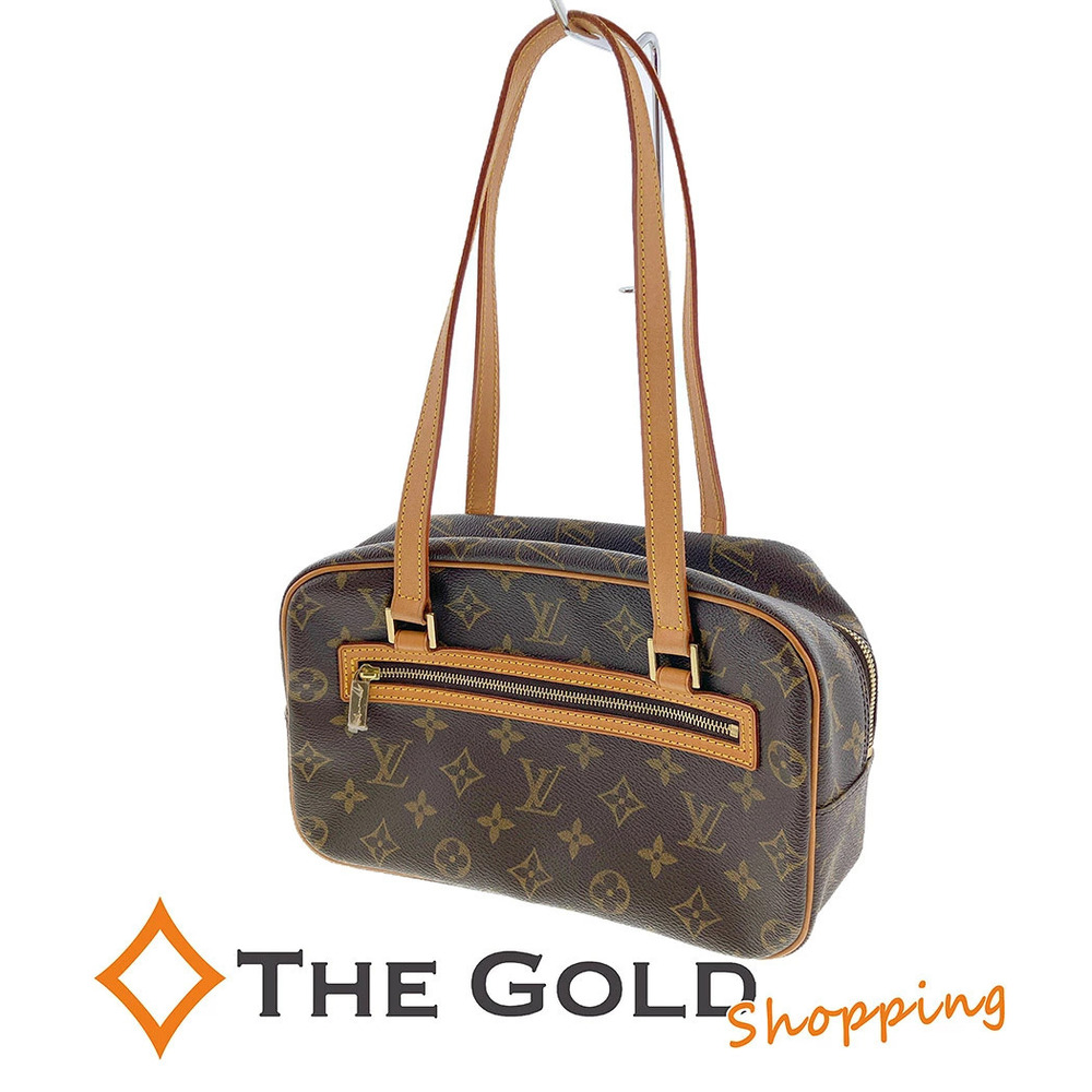 Louis Vuitton Cite Monogram Canvas Leather Shoulder Bag Brown
